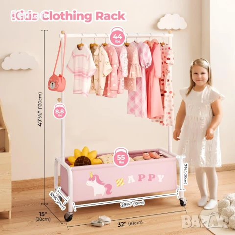 Закачалка за дрехи за бебе GRANNY SAYS с колелца, розова, снимка 2 - Други - 51213309