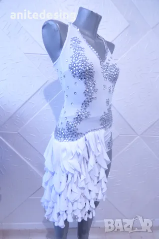 Бяла рокля за спортни танци,, снимка 2 - Рокли - 47293272