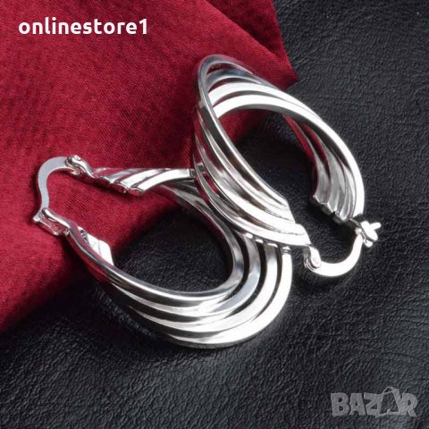 Сребърни обеци Халки 925 - Феноменал Код: BH346, снимка 3 - Обеци - 33800309