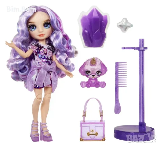 Блестяща кукла Rainbow High с домашен любимец и със слайм - Violet Willow , снимка 2 - Кукли - 56010996