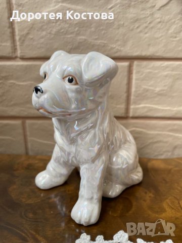 Прекрасно куче от порцелан със седефен ефект, снимка 8 - Антикварни и старинни предмети - 42357692