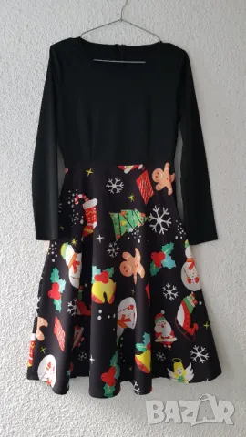 Дамска Коледна рокля размер S - НОВА, снимка 3 - Рокли - 48090788
