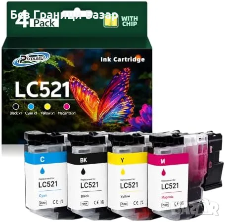 Нови LC521 мастилници 4 цвята за Brother DCP-J1260W J1310DW J1360DW принтер тонер мастило печат