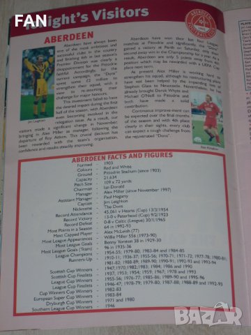Абърдийн оригинални шотландски футболни програми 1996-1998 с Илиян Киряков и Цанко Цветанов Глазгоу, снимка 4 - Фен артикули - 35952557