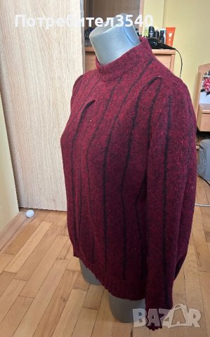 Тъмночервен дамски пуловер, снимка 4 - Блузи с дълъг ръкав и пуловери - 44198440