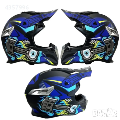 Мотокрос каска 188, S, M, L и XL, 3 цвята, снимка 12 - Аксесоари и консумативи - 50537186