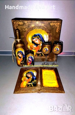 Подарък за Кръстници-Състарена книга- икона/+ снимка и поздрав по избор, снимка 5 - Подаръци за кръщене - 40650907