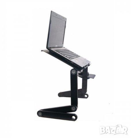 Алуминиева маса за лаптоп с голям вентилатор и подложка за мишка, сгъваема, снимка 4 - Други - 34252979