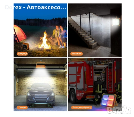 Акумулаторна LED лампа с бяла светлина и аварийни синя/червена – презареждаема със соларен панел, снимка 8 - Аксесоари и консумативи - 53721925