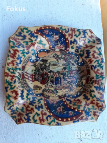 Уникално красив стар пепелник сатцума Satsuma, снимка 3 - Антикварни и старинни предмети - 53490650