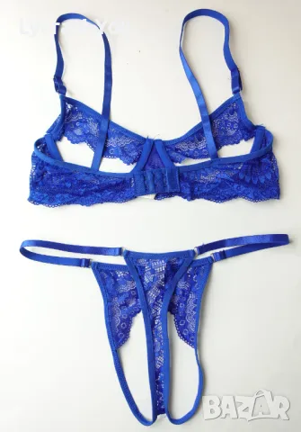 Нов син разкриващ комплект S размер (75В) , снимка 14 - Бельо - 48360448