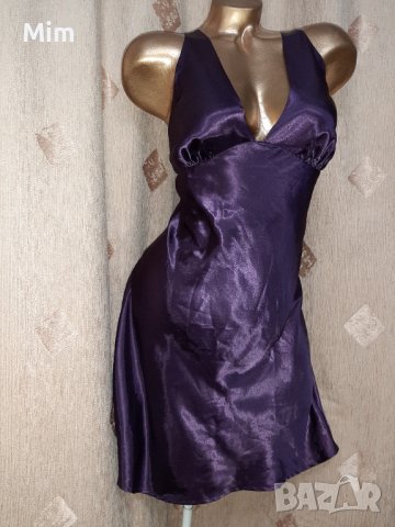  Hunkemoller L Тъмно лилава сатенена нощница , снимка 2 - Нощници - 41769460