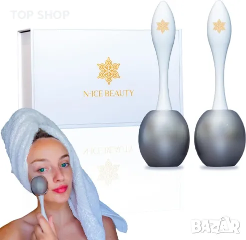 N-Ice Beauty Ice Globes за масаж на лице - помага за премахване на подпухналостта + торбичка