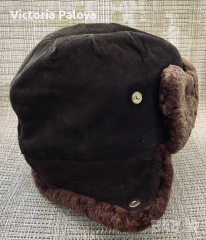 Шапка ушанка естествена кожа, снимка 3 - Шапки - 47727707