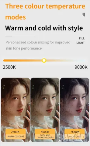 Диодно осветление за заснемане на видео, фотоапарат, снимки, лампа, видеокамера, светлина, с цветове, снимка 10 - Светкавици, студийно осветление - 49476254