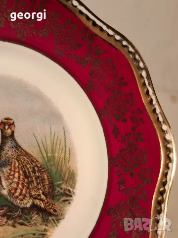 декоративна порцеланова чиния Limoges ловна тематика яребици 25/1, снимка 6 - Декорация за дома - 49886022