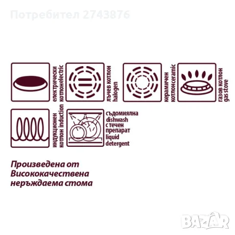 Кафеварка за котлон EK-3040-6, Висококачествена неръждаема стомана, Капацитет 300мл , индукция, снимка 3 - Аксесоари за кухня - 49714169