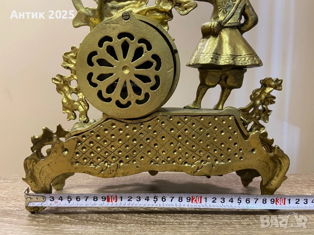 Винтидж бронзов каминен часовник с фигура на момиче, снимка 6 - Антикварни и старинни предмети - 52501460