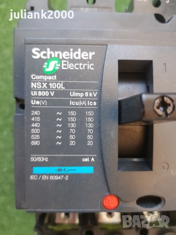 Автоматичен прекъсвач NSX 100L 3p ТМ100D, снимка 4 - Други машини и части - 41690379
