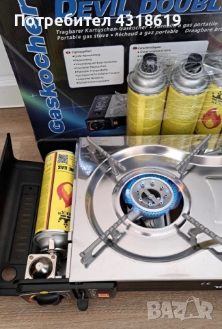 Двоен Къмпинг Газов Котлон - с Изход към Голяма Газова Бутилка, снимка 5 - Газови котлони - 53154253
