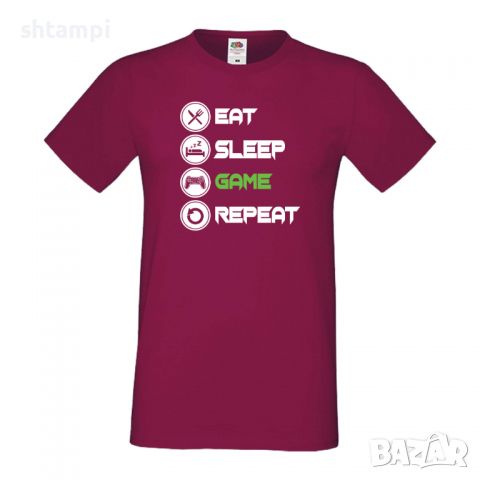 Мъжка тениска Game 1,Eat,Sleep,Game,Anime,Repeat,Ядене,Спане,Геймс,Подарък,Повторение,Празник,Игри, снимка 11 - Тениски - 36419029