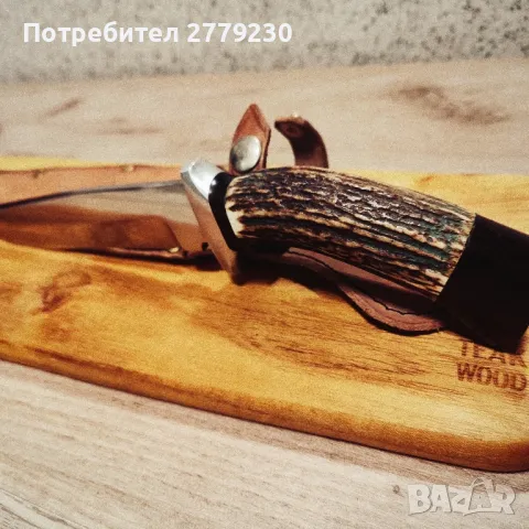 Ловен масивен нож с дръжка от еленов рог. Нов!, снимка 14 - Ножове - 49910145