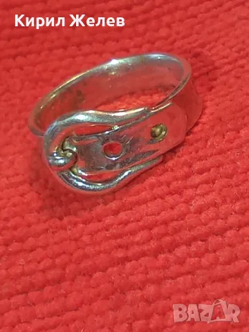 СТАР ДЕБЕЛО ПОСРЕБРЕН ВОЙНИШКИ МЕДЕН ПРЪСТЕН КОЛАН РЪЧНА МАЙСТОРСКА РЯДКА РЕТРО ИЗРАБОТКА 45708, снимка 13 - Антикварни и старинни предмети - 46270469