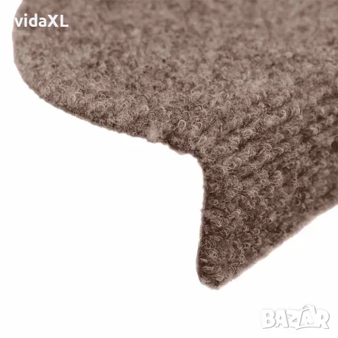 vidaXL Постелки за стълби, самозалепващи се, 10 бр., 56x17x3 см, светлокафяви, полукръгли, снимка 6 - Изтривалки - 56146121