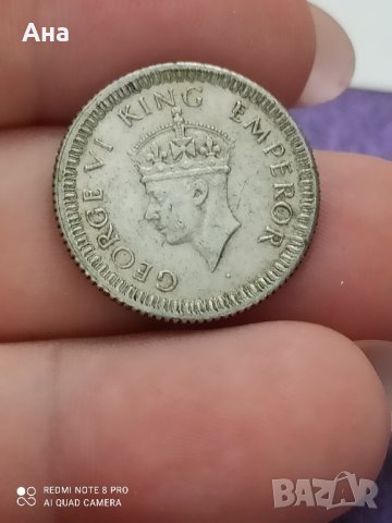 1/4 рупия Индия 1942 г сребро

