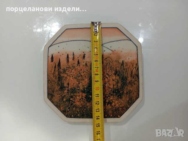 Порцеланова стара картина  Arabia Finland , снимка 5 - Картини - 52678299