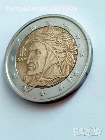 Рядка колекционерска монета - 2 евро Данте Алигери с грешка, снимка 4 - Нумизматика и бонистика - 53202705