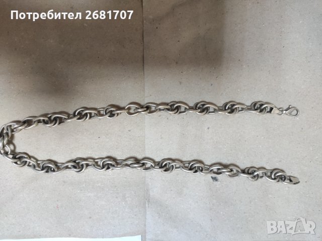 Сребърен синджир , снимка 2 - Колиета, медальони, синджири - 41588251