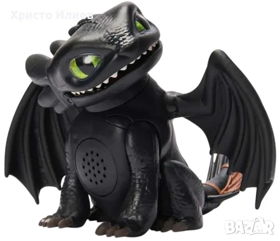 Интерактивен мини дракон DreamWorks Dragons Toothless с 25 звука, снимка 4 - Фигурки - 56237116
