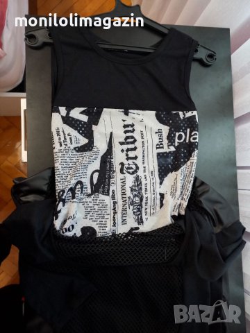 Рокля и туника от 2 части  без ръкав и с дълъг ръкав, дължина до коляното, еластична материя, снимка 3 - Рокли - 40958461