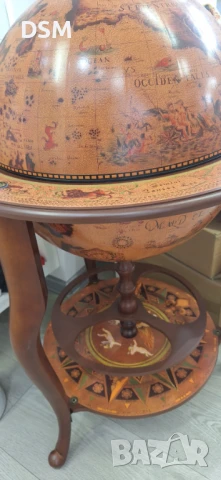 Нов - Голям Глобус Мини Бар - Поставка за Бутилка / Вино/Юбилей!, снимка 6 - Маси - 51113548