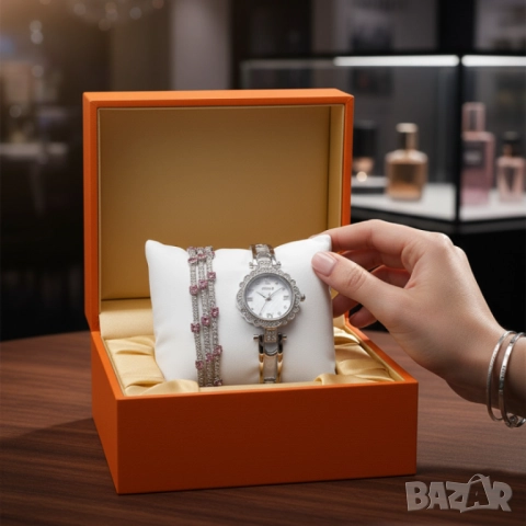 Дамски комплект часовник и гривна ZAVINO Quartz – стил и точност в едно, снимка 6 - Бижутерийни комплекти - 51967799