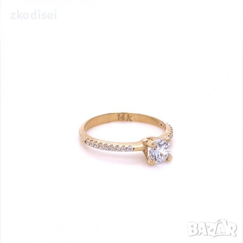 Златен дамски пръстен 1,62гр. размер:52 14кр. проба:585 модел:22046-2, снимка 3 - Пръстени - 44215492