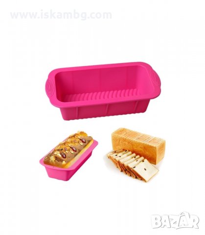 ПРАВОЪГЪЛНА СИЛИКОНОВА ФОРМА ЗА ПЕЧЕНЕ НА КЕКС ИЛИ ХЛЯБ - код 1893, снимка 2 - Форми - 33975692