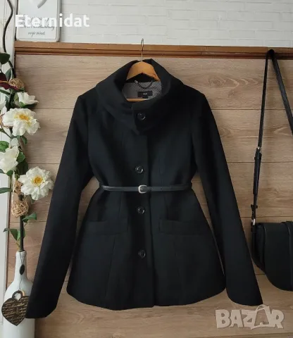 Черно стилно палтенце тип сако ВЪЛНА H&M 