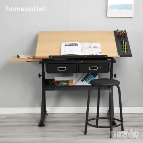 ПРОМОЦИЯ Многофункционална регулируема чертожна маса и стол 10CZLCUT-DT1027, снимка 4 - Маси - 48849672