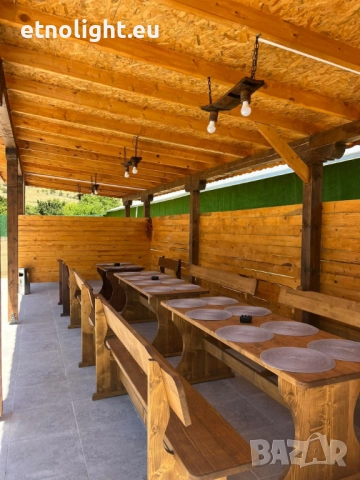 Полилеи от автентични реставрирани бъчви с дървена чашка , снимка 17 - Лампи за таван - 44113335