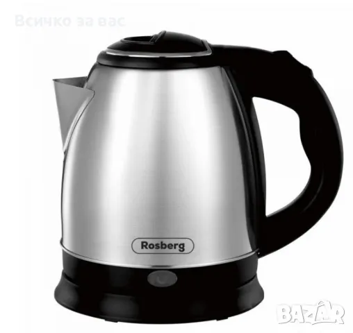 Електрическа кана Rosberg, 1500W, 1 л., Корпус неръжд. стомана, S/S,2 ГОДИНИ ГАРАНЦИЯ, снимка 1