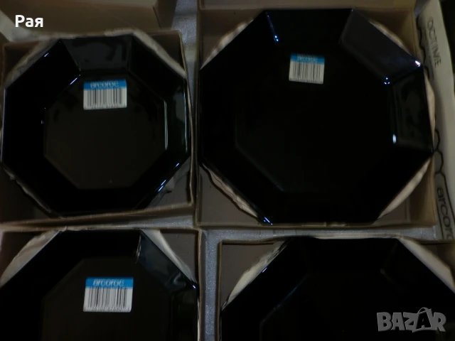 Чисто ново !Сервиз 72 части от 80-години Arcoroc Crystal Octime black France, снимка 4 - Сервизи - 50755337