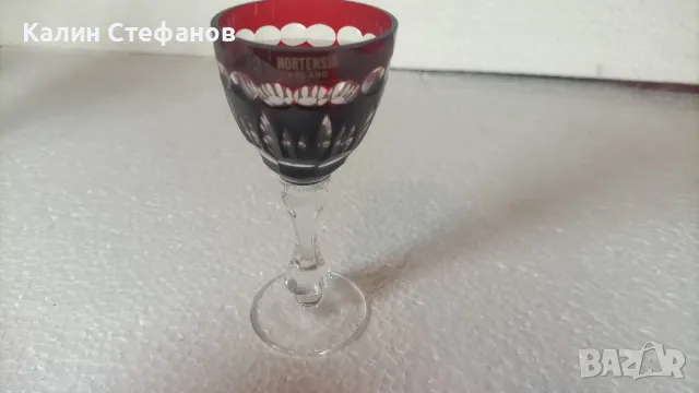 Червен кристал, ракиен комплект от 6 бр, Полша, снимка 6 - Чаши - 50414123