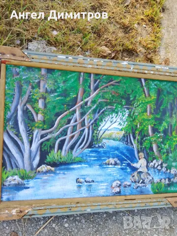 Стара маслена картина подписана , снимка 8 - Антикварни и старинни предмети - 47752972