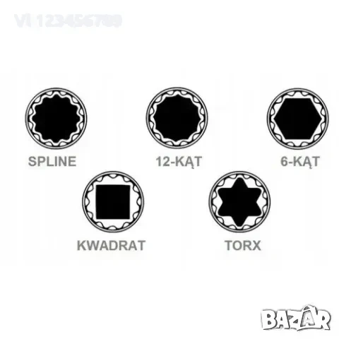 Вложки к-т 1/2 SPLINE 12-стенни Forsage F-4194-9 , снимка 2 - Гедорета - 53863616