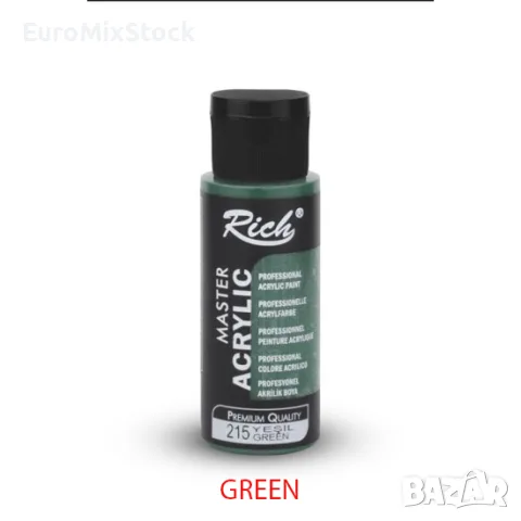 Комплект метални акрилни бои Rich Master Metallic Acrylic, 13 цвята х 60 мл, снимка 12 - Картини - 55911592
