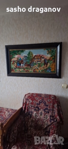 Голям гоблен - ръчно шит, снимка 4 - Други ценни предмети - 52320486