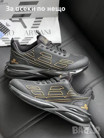 Emporio Armani Мъжки Черни Маратонки EA👟Мъжки Спортни Обувки Емпорио Армани Код E194, снимка 3 - Маратонки - 50409738