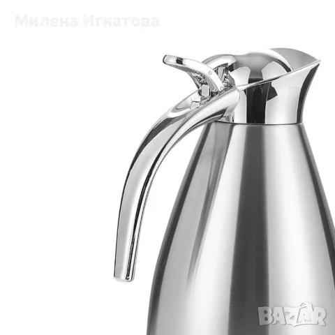 Комплект от 2 термоса Cheffinger 1L + 1.5L сребрист чайник, снимка 5 - Термоси - 55955891